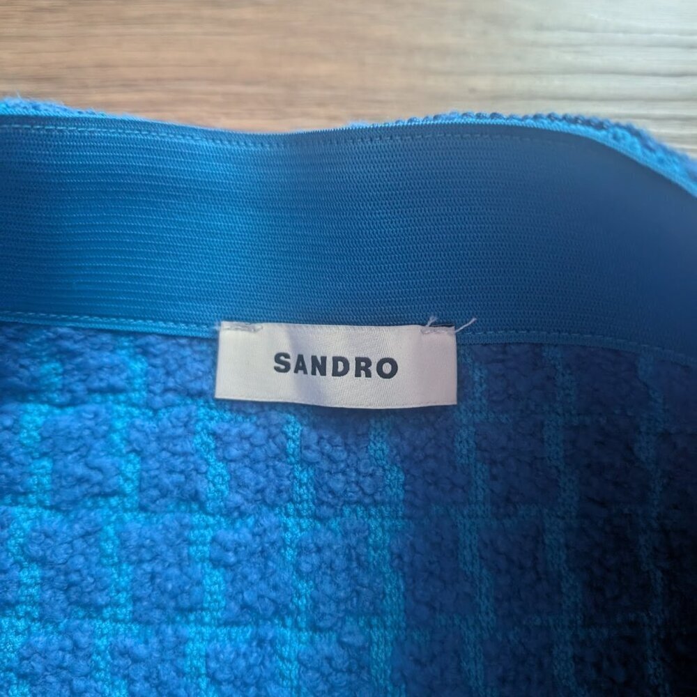 Sandro | Riviere Tweed Mini Skirt In Azure Blue - Picture 7 of 13